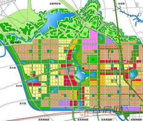 西部新城规划图(图片来源合房网)