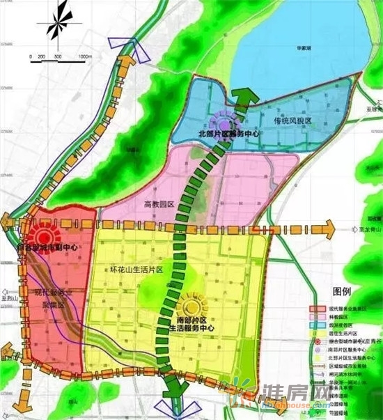 东部新城规划图(图片来源:淮房网)